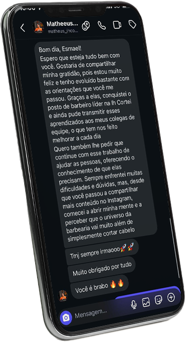 Depoimento de barbeiro sobre o método de Esmael Medeiros